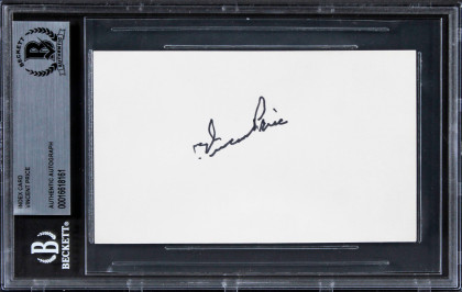 Vincent Price House on Haunted Hill Authentic Signed 3x5 Index Card BAS Slabbed