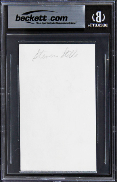 Stephen Stills Buffalo Springfield Authentic Signed 3x5 Index Card BAS Slabbed 1