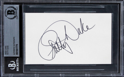 Patty Duke The Miracle Worker Authentic Signed 3x5 Index Card BAS Slabbed