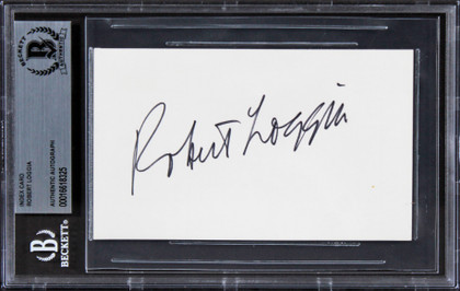 Robert Loggia Scarface Authentic Signed 3x5 Index Card Autographed BAS Slabbed
