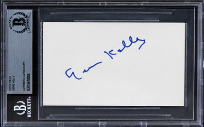 Gene Kelly Singing in the Rain Authentic Signed 3x5 Index Card BAS Slabbed 2