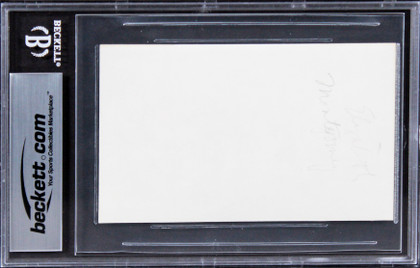 Elizabeth Montgomery Bewitched Authentic Signed 3x5 Index Card BAS Slabbed