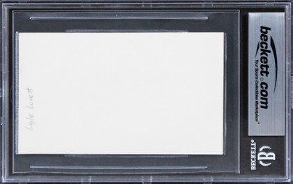 Lyle Lovett Singer "To Al Thomas 91" Authentic Signed 3x5 Index Card BAS Slabbed