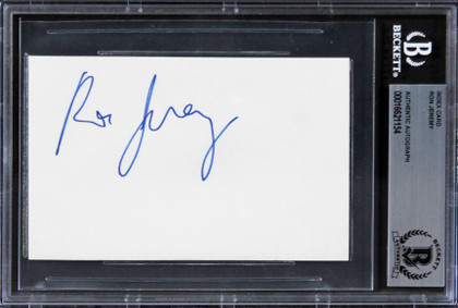 Ron Jeremy Adult Film Star Authentic Signed 3x5 Index Card BAS Slabbed