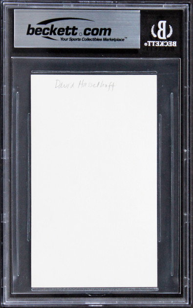 David Hasselhoff Knight Rider Signed 3x5 Index Card w/ Black Sig BAS Slabbed