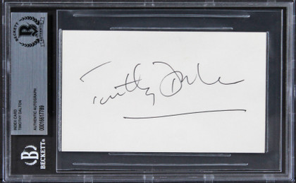 Timothy Dalton James Bond 007 Authentic Signed 3x5 Index Card BAS Slabbed 2