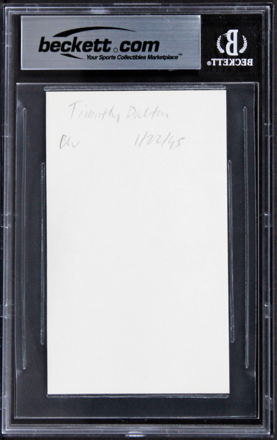 Timothy Dalton James Bond 007 Authentic Signed 3x5 Index Card BAS Slabbed 2