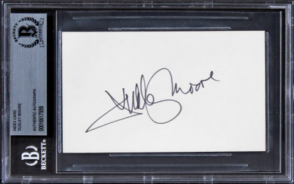 Dudley Moore Arthur Authentic Signed 3x5 Index Card Autographed BAS Slabbed 2