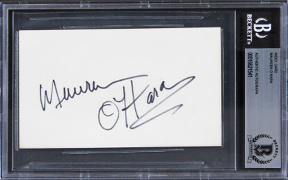 Maureen O'Hara The Quiet Man Authentic Signed 3x5 Index Card BAS Slabbed 6