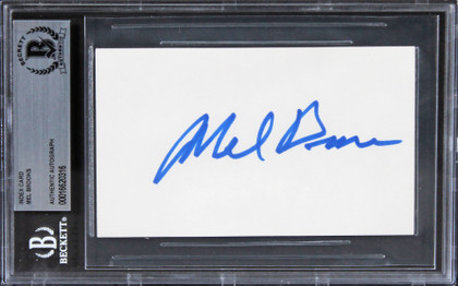 Mel Brooks Spaceballs Authentic Signed 3x5 Index Card Autographed BAS Slabbed