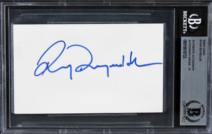 Ryan Reynolds Deadpool Signed 3x5 Index Card Auto Graded Gem 10! BAS Slabbed