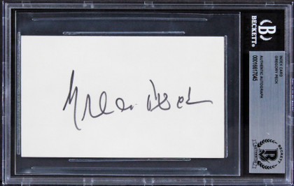 Gregory Peck To Kill a Mockingbird Authentic Signed 3x5 Index Card BAS Slabbed 2