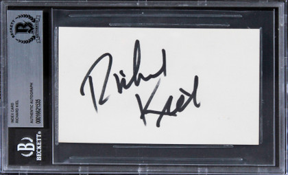 Richard Kiel James Bond Authentic Signed 3x5 Index Card Autographed BAS Slabbed