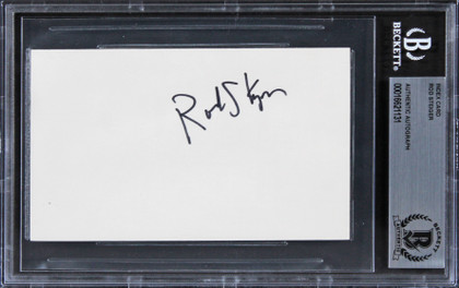 Rod Steiger In The Heat of the Night Signed 3x5 Index Card BAS Slabbed 4