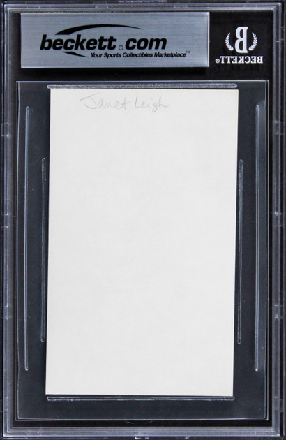 Janet Leigh Psycho Authentic Signed 3x5 Index Card Autographed BAS Slabbed 3