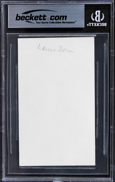 Laura Dern Jurassic Park "Love" Authentic Signed 3x5 Index Card BAS Slabbed