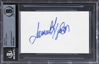 Samuel L. Jackson Pulp Fiction Authentic Signed 3x5 Index Card BAS Slabbed