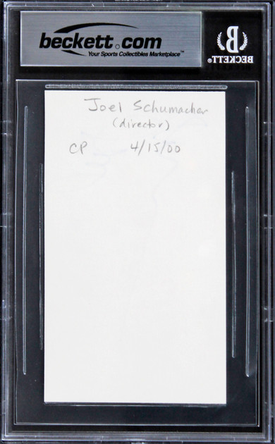 Joel Schumacher The Client Authentic Signed 3x5 Index Card BAS Slabbed 2