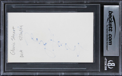 Gloria Stuart Titanic Signed 3x5 Index Card Auto Graded Gem Mint 10! BAS Slab 2