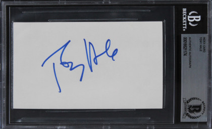 Tony Hale Arrested Development Authentic Signed 3x5 Index Card BAS Slabbed