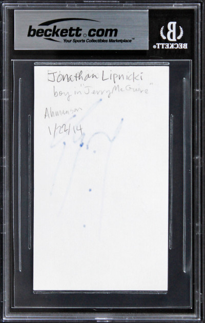 Johnathan Lipnicki Like Mike Authentic Signed 3x5 Index Card BAS Slabbed