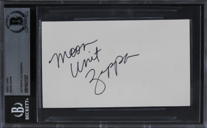 Moon Unit Zappa European Vacation Authentic Signed 3x5 Index Card BAS Slabbed