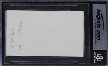 Milton Berle The Milton Berle Show Authentic Signed 3x5 Index Card BAS Slabbed 4