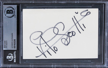 Vito Scotti The Godfather Authentic Signed 3x5 Index Card BAS Slabbed Version 1