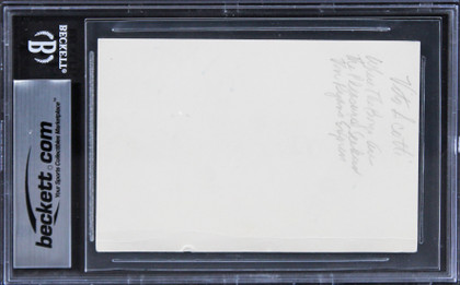 Vito Scotti The Godfather Authentic Signed 3x5 Index Card BAS Slabbed Version 1