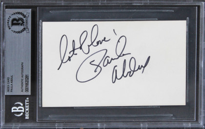 Paula Abdul American Idol "Lots of love" Signed 3x5 Index Card BAS Slabbed 1