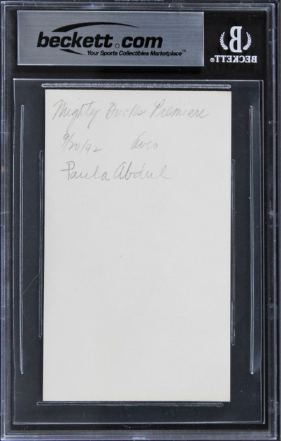 Paula Abdul American Idol "Lots of love" Signed 3x5 Index Card BAS Slabbed 1