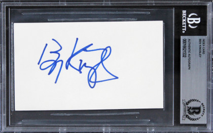Ben Kingsley Schindler's List Authentic Signed 3x5 Index Card BAS Slabbed 2