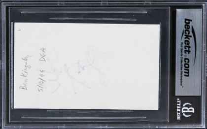 Ben Kingsley Schindler's List Authentic Signed 3x5 Index Card BAS Slabbed 2