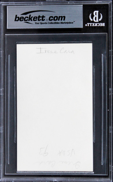 Irene Cara Fame Authentic Signed 3x5 Index Card Autographed BAS Slabbed 1