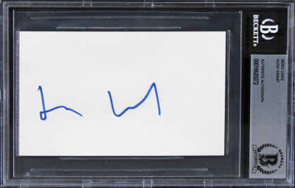 Hugh Grant Love Actually Authentic Signed 3x5 Index Card BAS Slabbed 3