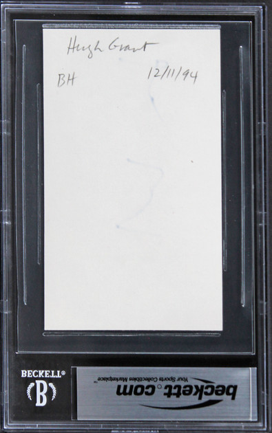 Hugh Grant Love Actually Authentic Signed 3x5 Index Card BAS Slabbed 3