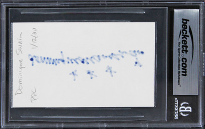 Dominique Swain Lolita Authentic Signed 3x5 Index Card Autographed BAS Slabbed