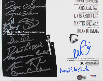 Scarface (11) Pacino, Bauer, Loggia +8 Signed 12x18 Mini Movie Poster Photo BAS