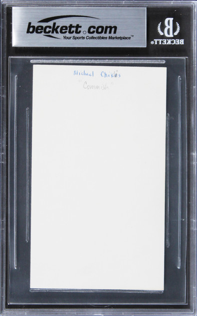 Michael Chiklis The Shield Signed 3x5 Index Card w/ Black Sig BAS Slabbed