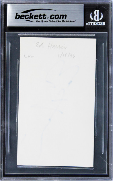 Ed Harris Top Gun Maverick Authentic Signed 3x5 Index Card BAS Slabbed 2