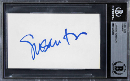 Susan Dey The Partridge Family Signed 3x5 Index Card w/ Blue Sig BAS Slabbed