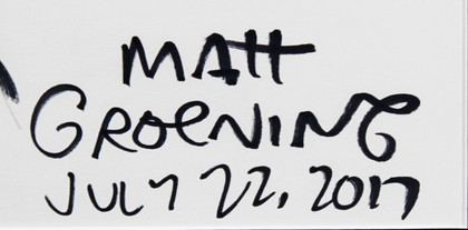 Matt Groening The Simpsons Signed & Framed 18x22 Marge Simpson Sketch BAS LOA