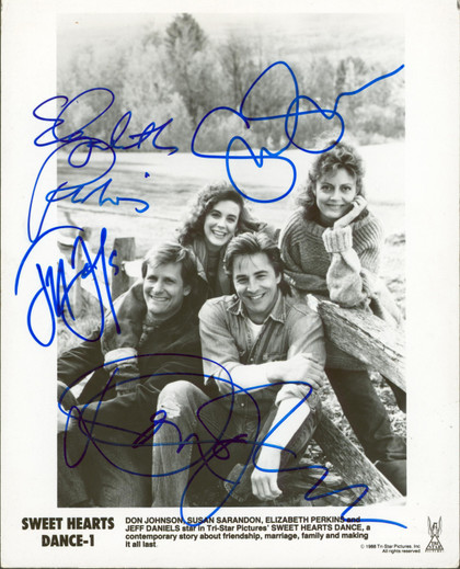 Sweet Hearts Dance (4) Johnson, Sarandon, Perkins, Daniels Signed 8x10 Photo BAS