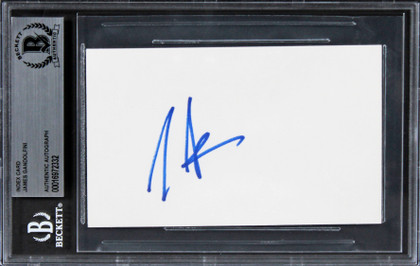 James Gandolfini The Sopranos Authentic Signed 3x5 Index Card BAS Slabbed 3