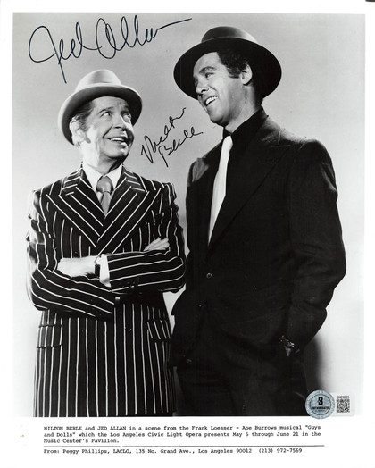 Milton Berle & Jed Allan Guys and Dolls Authentic Signed 8x10 Photo BAS #BN29205