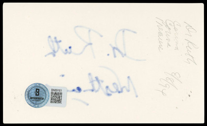 Ruth Westheimer TV Personality Signed 3x5 Index Card Autographed BAS #BN89161