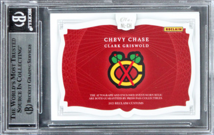 Chevy Chase Christmas Vacation Signed Custom Relic Card #1/10 BAS Slab #16906936