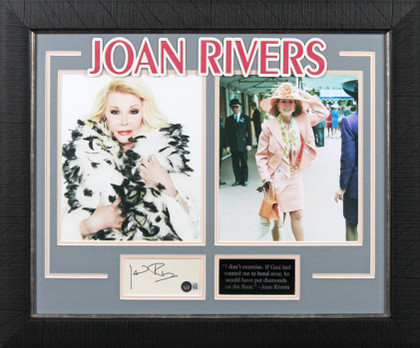 Joan Rivers Fashion Police Authentic Signed 3x5 Index Card Framed Display BAS