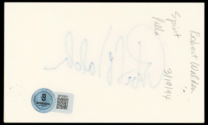 Robert Walden Lou Grant Authentic Signed 3x5 Index Card Autographed BAS #BP50651
