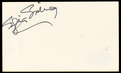 Sylvia Sidney Summer Wishes, Winter Dreams Signed 3x5 Index Card BAS #BN33304